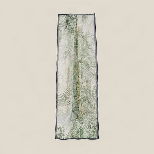 Garden Trail mulberry silk long scarf