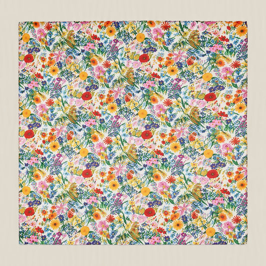 Fresh Florals mulberry silk square scarf