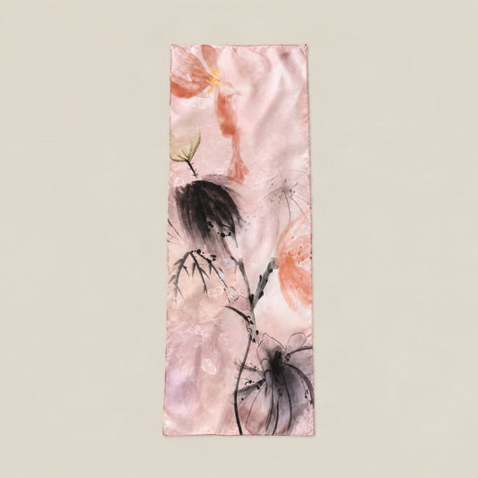 Lotus Breeze jacquard mulberry silk scarf