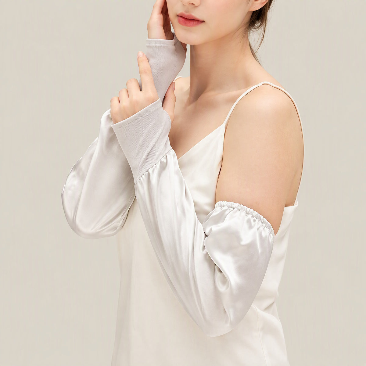 19 Momme Mulberry Silk UV-Protection Arm Sleeves UPF 50+