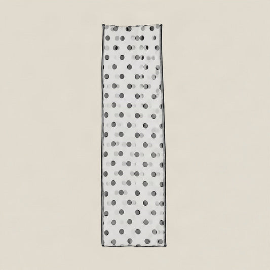 Black polka dot mulberry silk long scarf