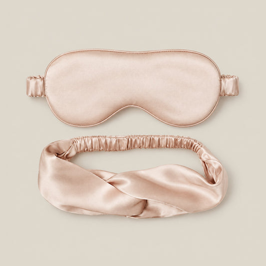 19 Momme Mulberry Silk Sleep Mask & Headband Gift Set