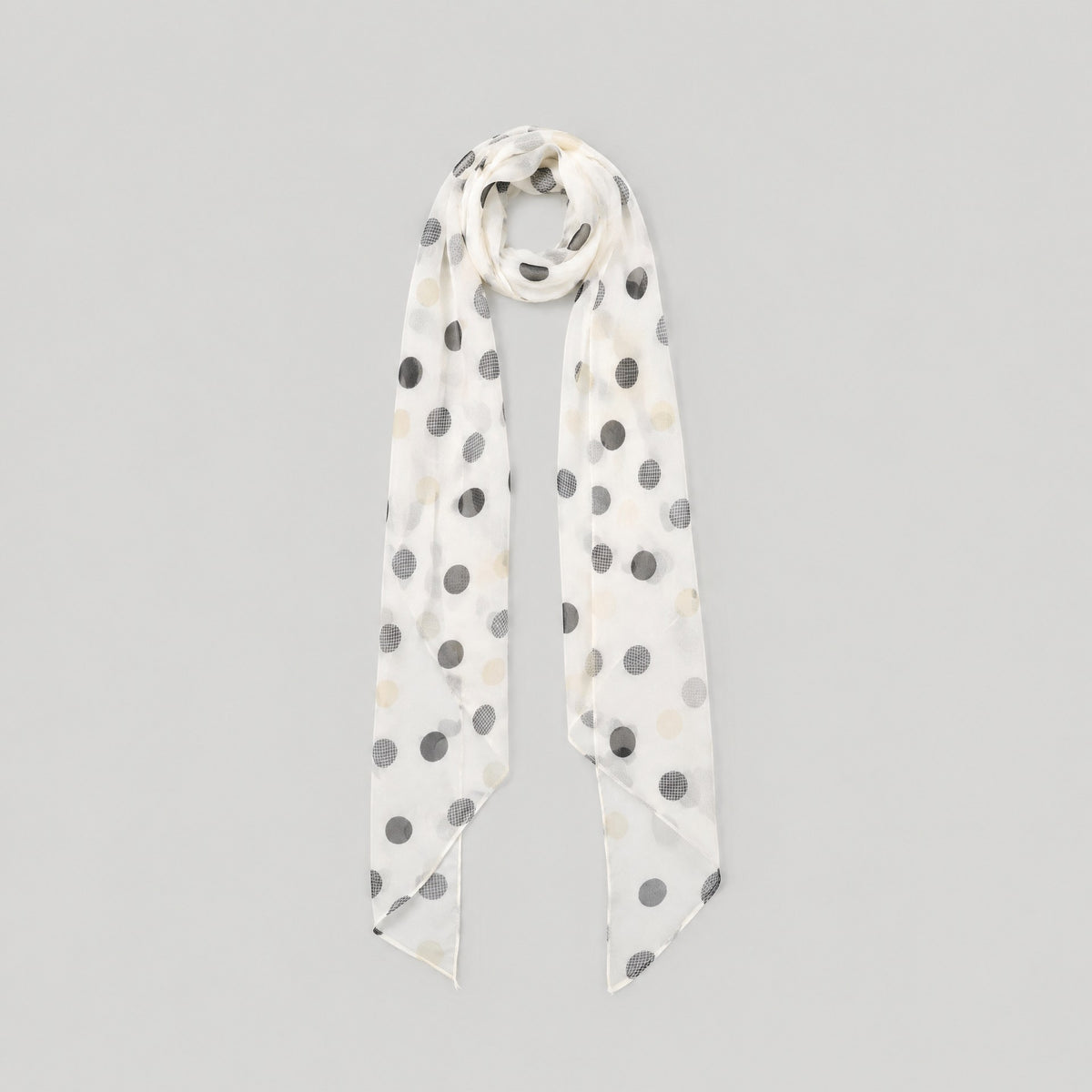 Net Dot Mulberry Silk Long Scarf – 13 x 63 in