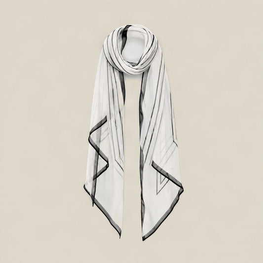 Minimalist Stripe mulberry silk scarf