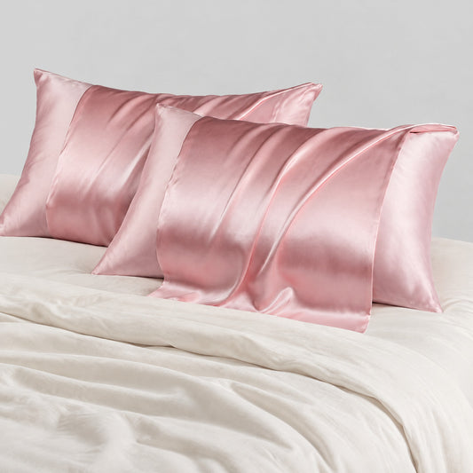 22 Momme Glossy Double-Sided Silk Envelope Pillowcase with Hidden Closure, Multicolour 100% Mulberry Silk Satin Weave