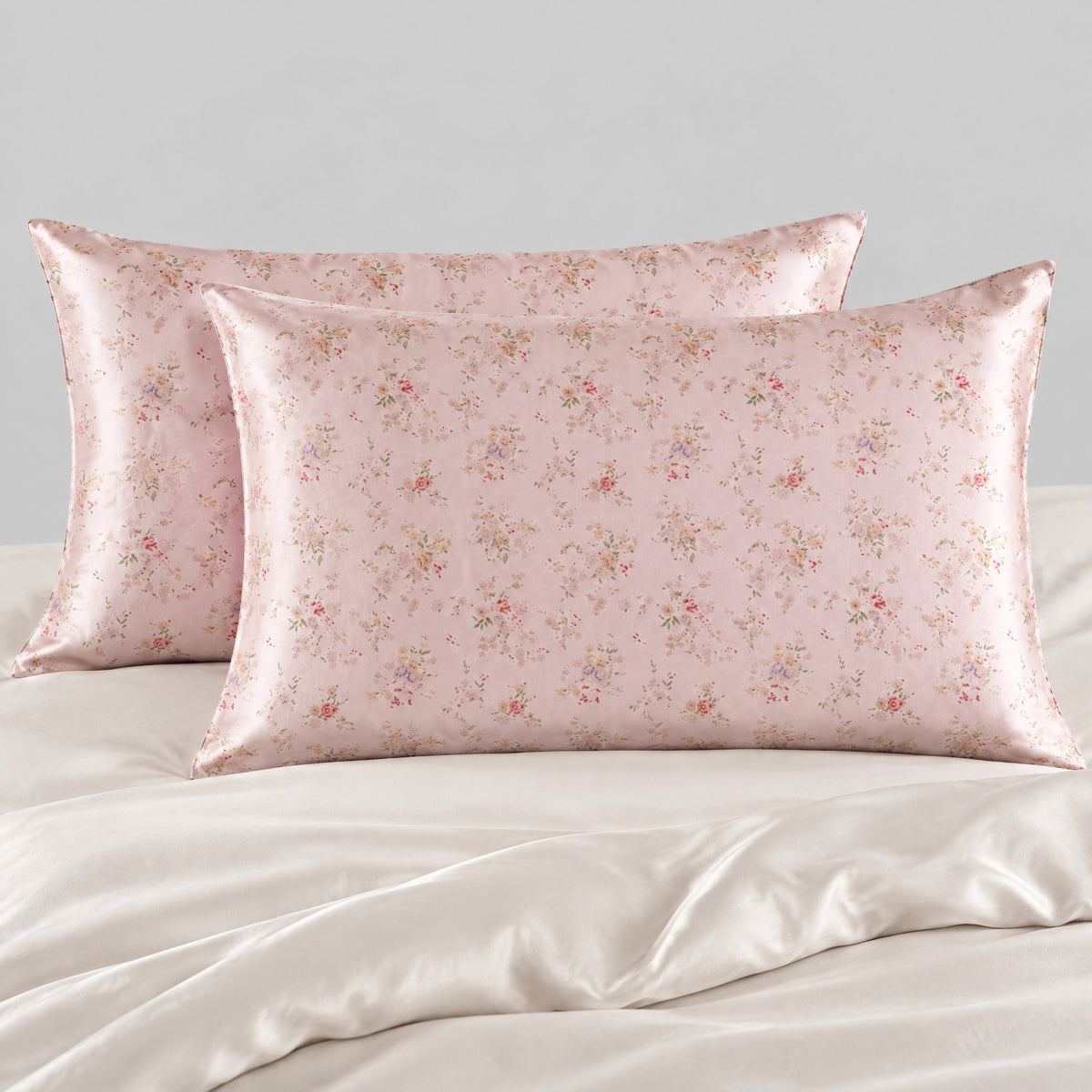 Petal Pink Ditsy Printed Mulberry Silk Pillowcase – 20 x 30 in