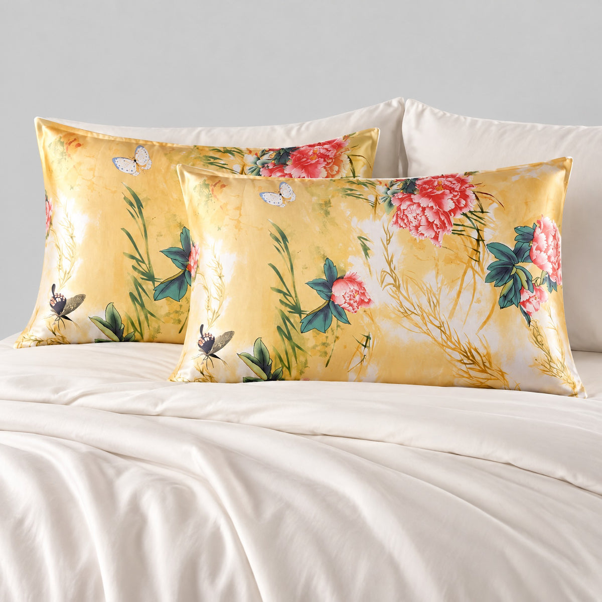 Amber Garden Printed Mulberry Silk Pillowcase – 20 x 30 in