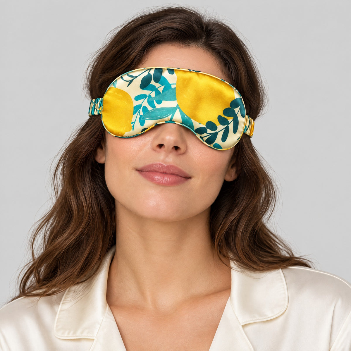 Half Snow Printed Mulberry Silk Sleep Eye Mask