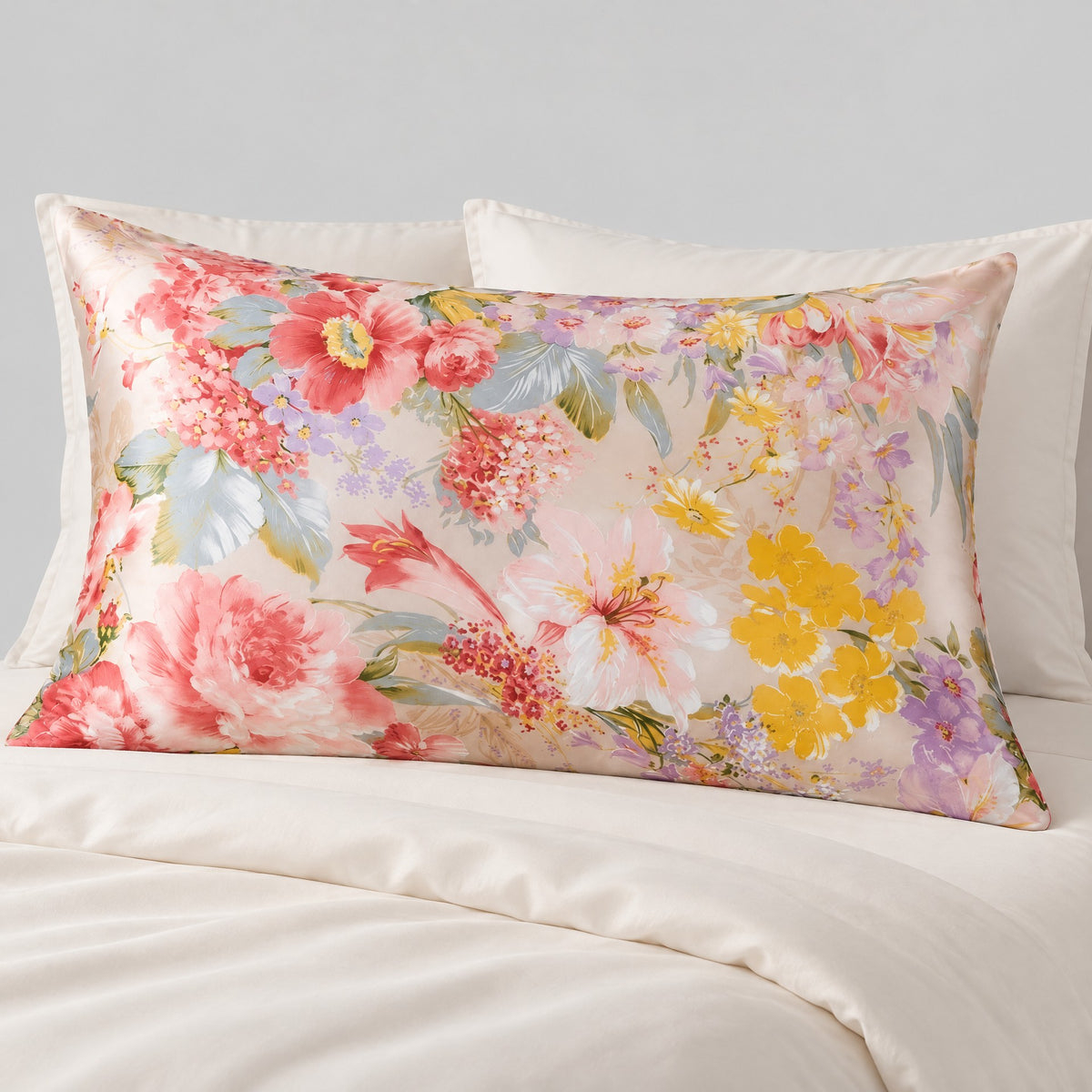 Confetti Blossom Printed Mulberry Silk Pillowcase – 20 x 30 in