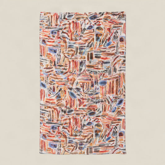 Doodle stripe mulberry silk scarf, 69 x 43 in