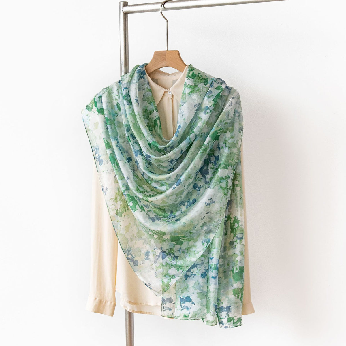 Spring Bloom mulberry silk scarf