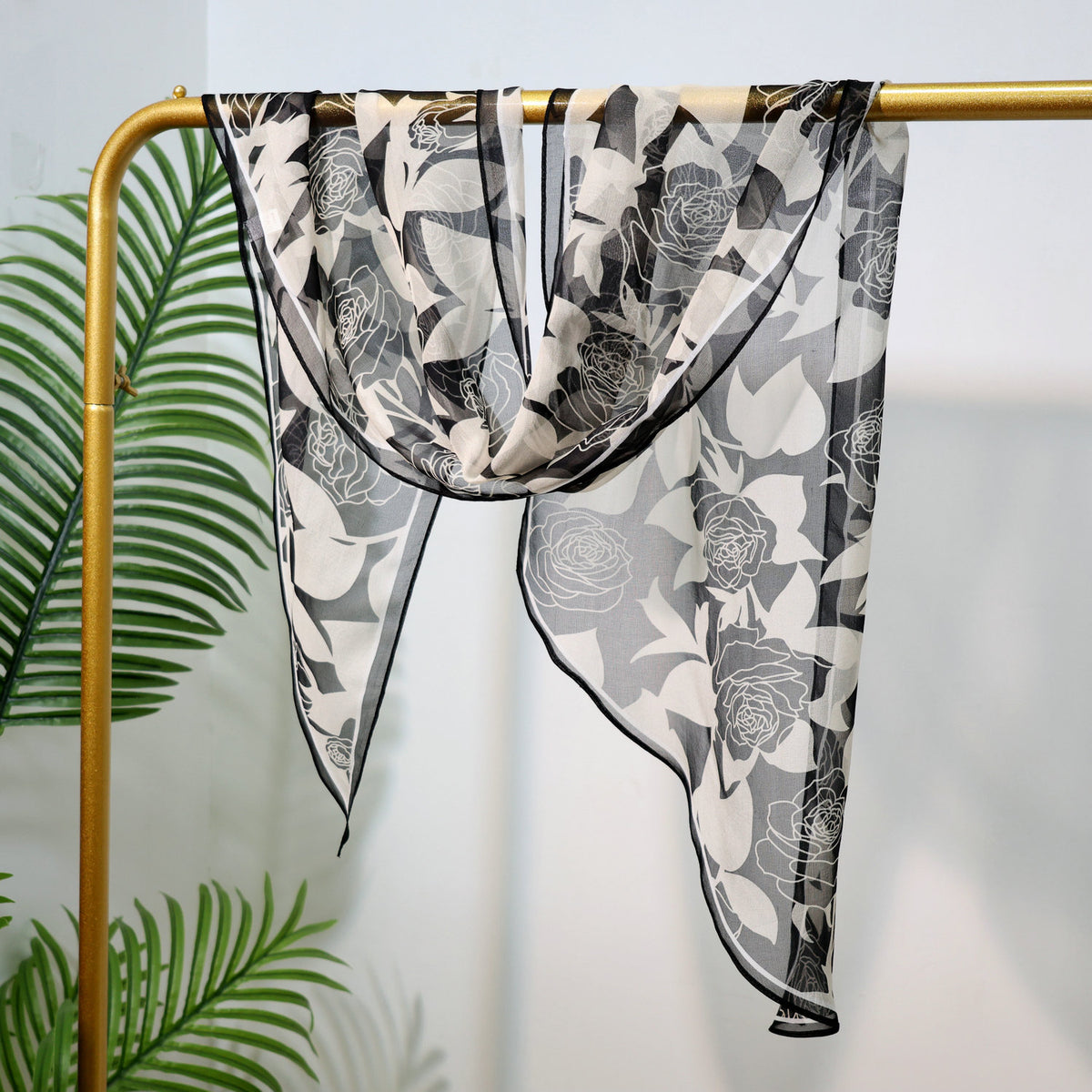 Night Rose mulberry silk scarf
