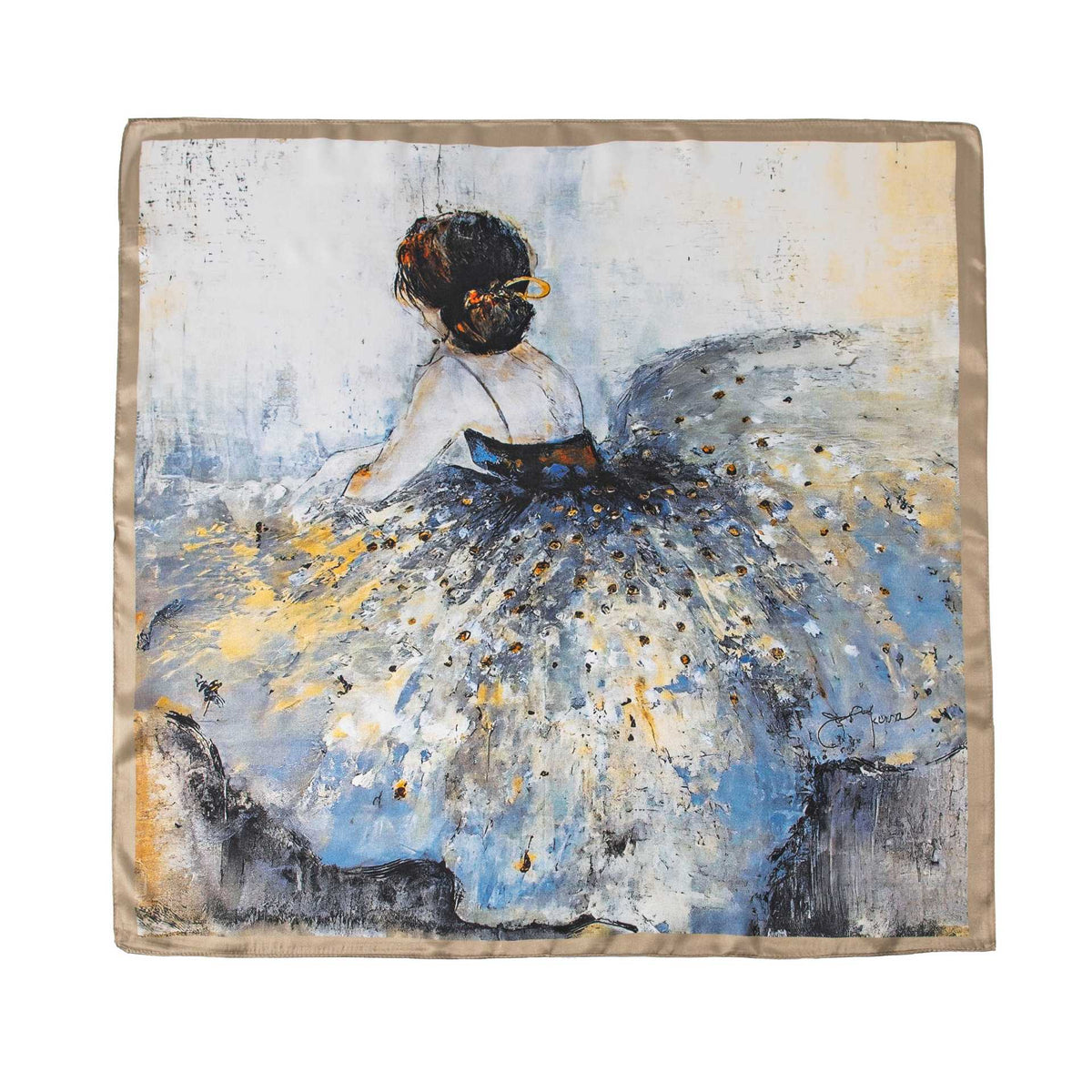 Ballet Girl mulberry silk square scarf