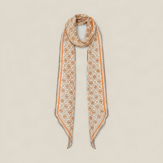 Time Imprint mulberry silk scarf