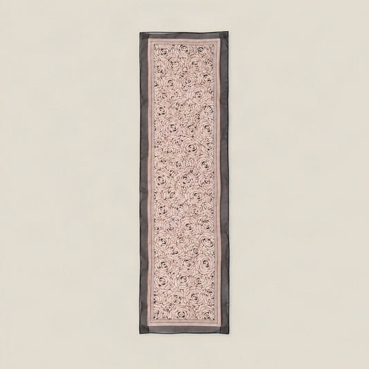 Nude Pink Rose mulberry silk long scarf