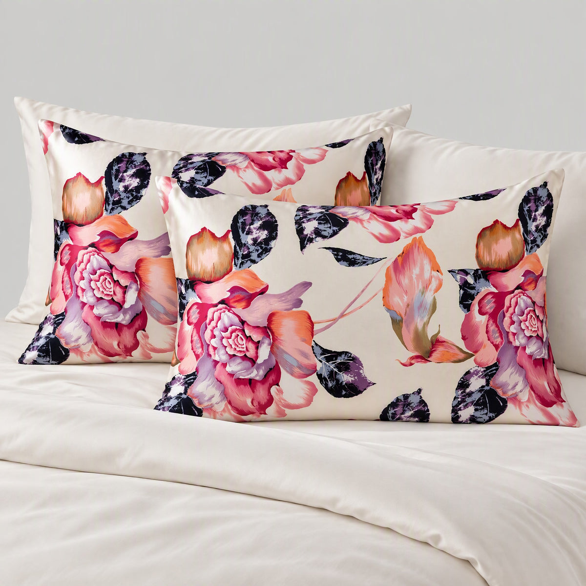 Coral Bouquet Printed Mulberry Silk Pillowcase – 20 x 30 in