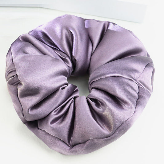 30 Momme Padded 100% Mulberry Silk Scrunchie – No-Crease, Gentle on Hair for Everyday Wear, 2.4 / 3.1 in