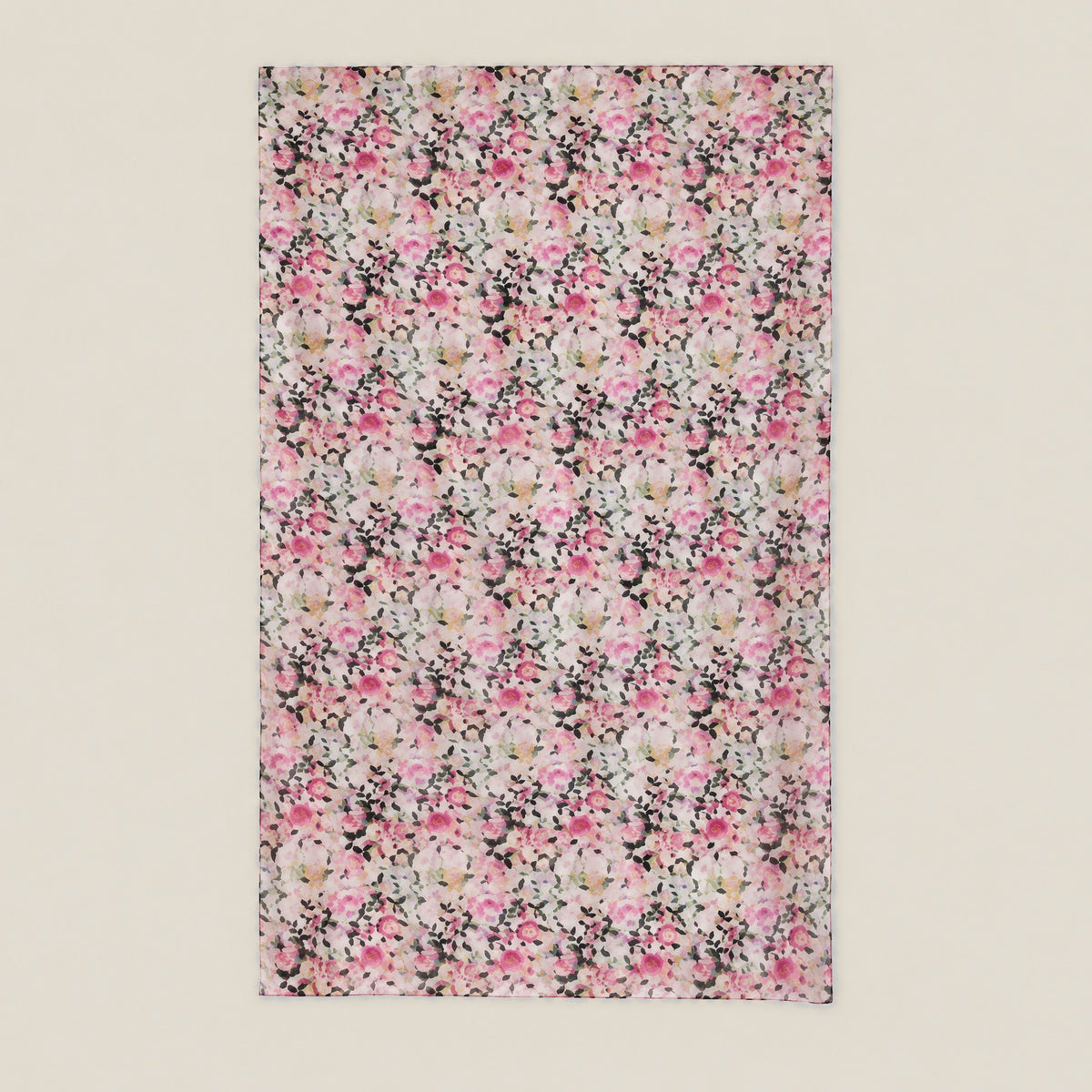 Pink purple small floral mulberry silk scarf