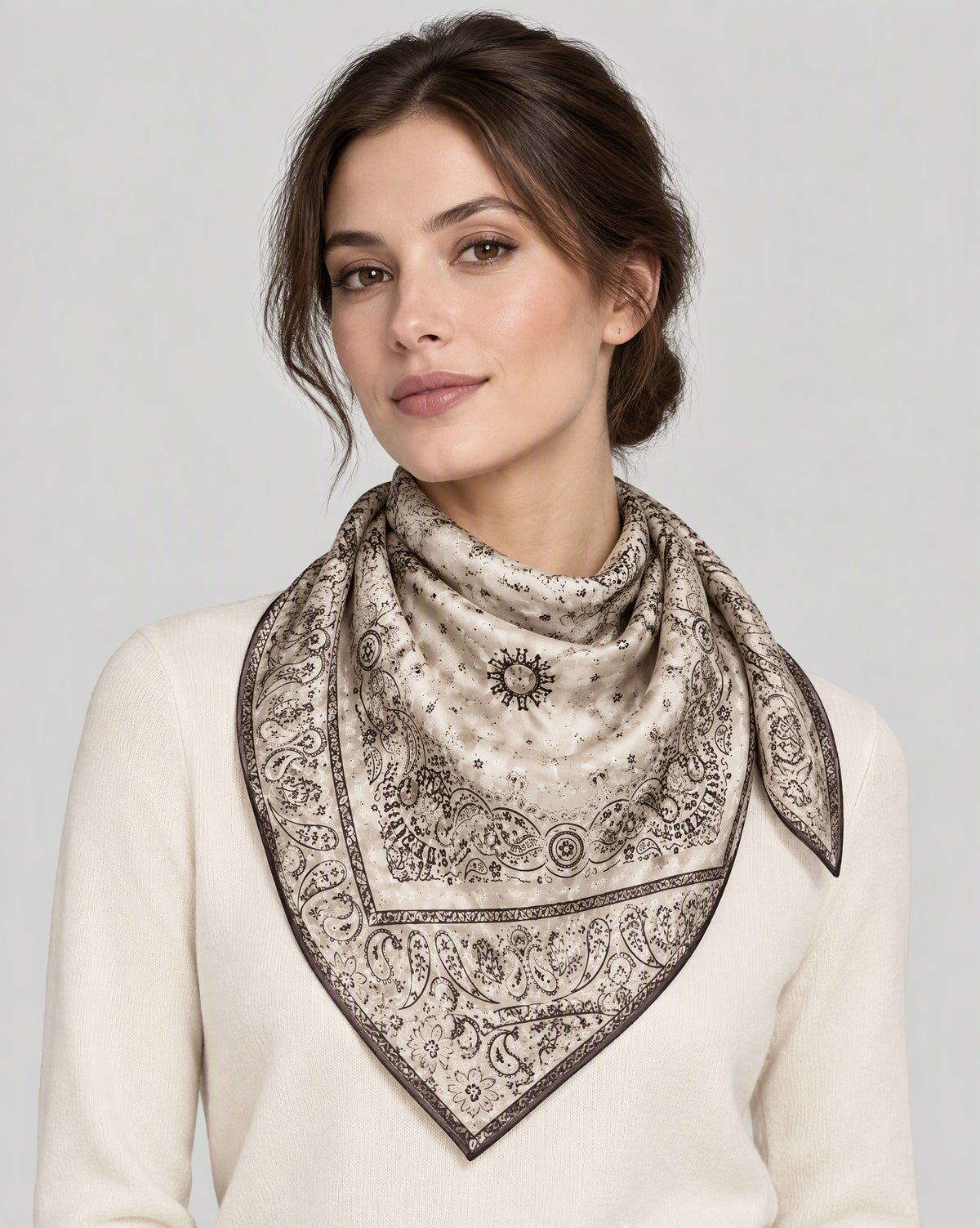 Paisley Mulberry Silk Square Scarf – 34 x 34 in