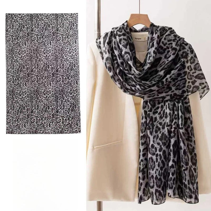 Long 100% Mulberry Silk Scarf – Printed Lightweight Shawl, 69 x 43 in
