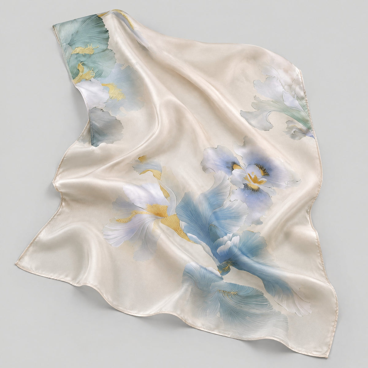 Iris Fragrance Mulberry Silk Long Scarf – 22 x 68 in
