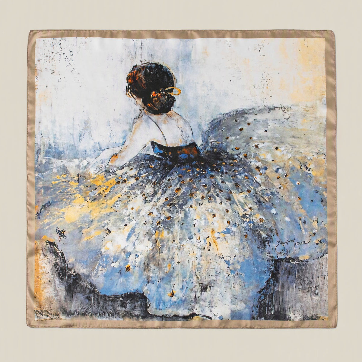 Ballet Girl mulberry silk square scarf