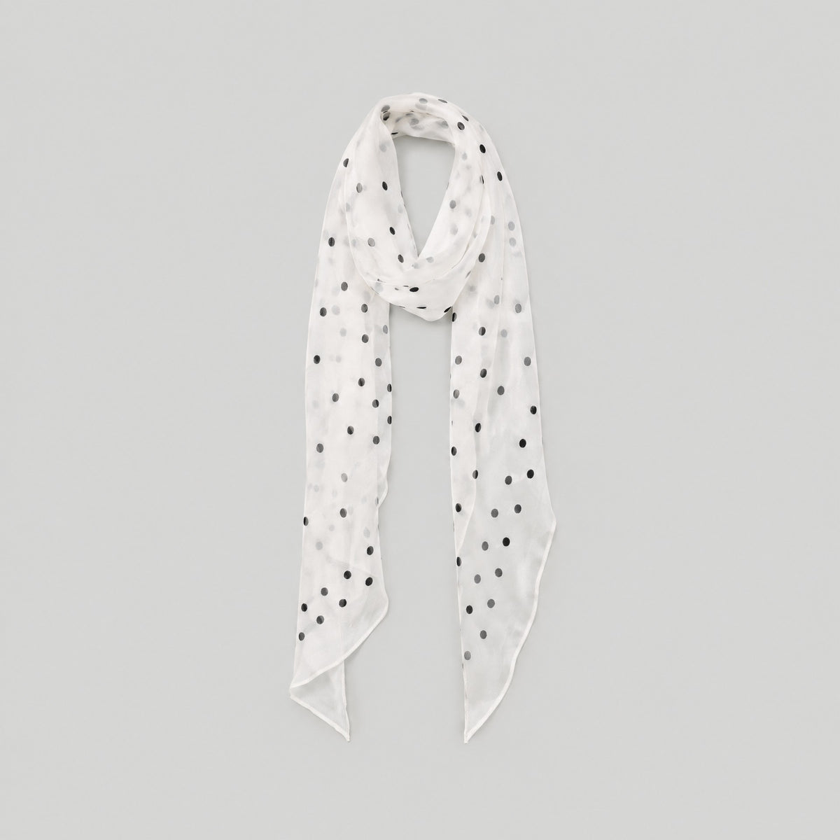 Mini Dot Mulberry Silk Long Scarf – 13 x 63 in