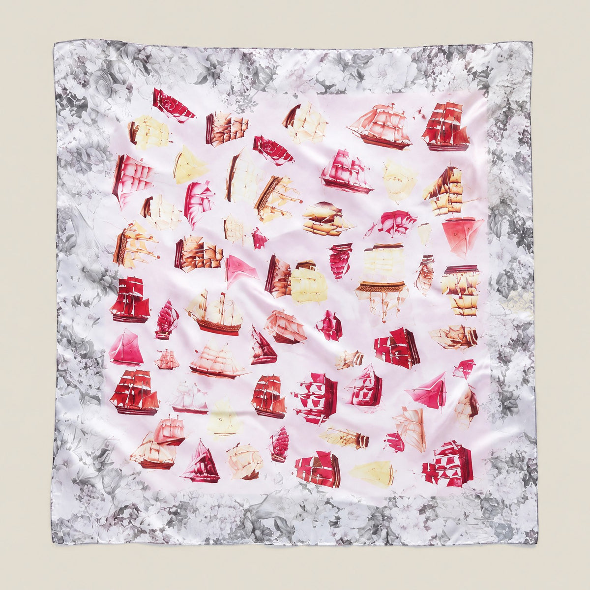 Sailing Regatta mulberry silk square scarf
