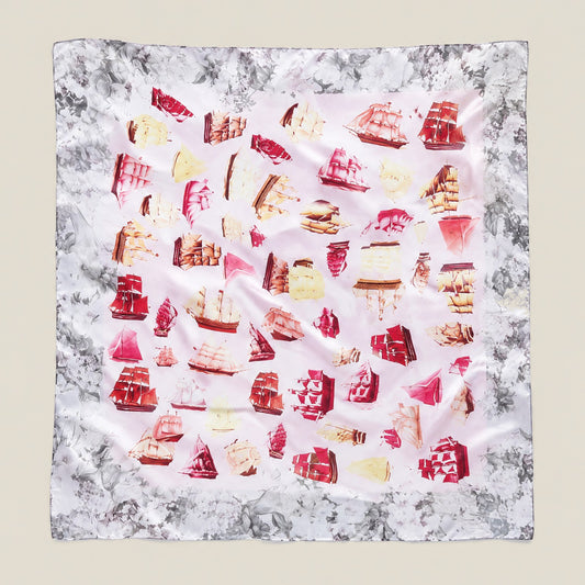 Sailing Regatta mulberry silk square scarf