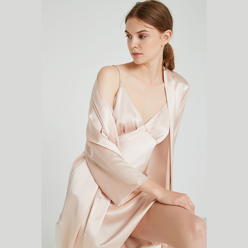 19 Momme 100% Mulberry Silk Robe – Lightweight Luxury Loungewear
