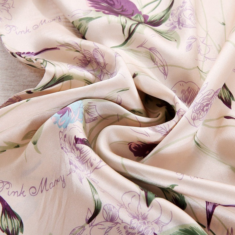 100% Mulberry Silk Printed Pillowcase – Double-Sided Satin Silk Pillow Cover with Ethnic Pattern, 3 Sizes