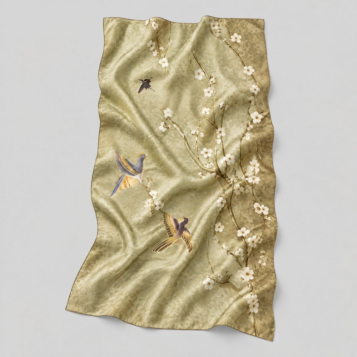 Oriole Jacquard Mulberry Silk Scarf – 43 x 75 in