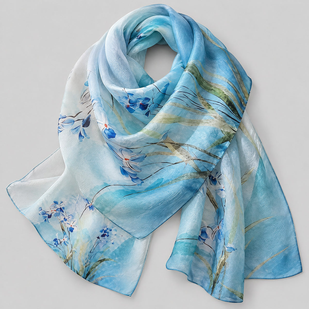 Lily of the Valley Mulberry Silk Long Scarf – 22 x 67 in