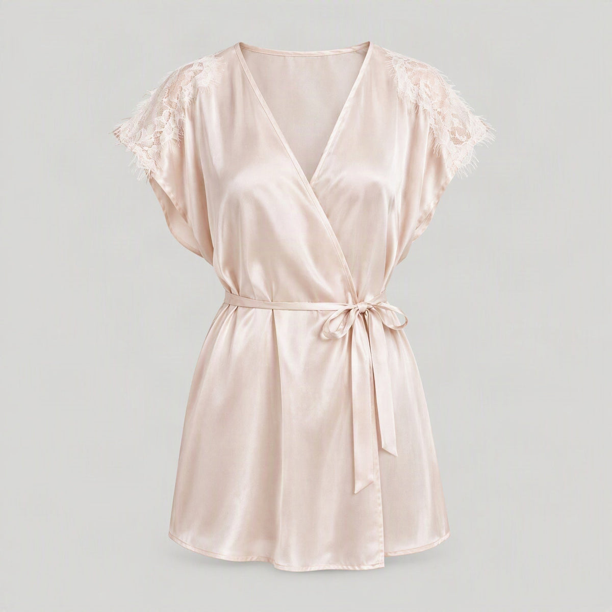Mulberry silk nightgown laid flat, full garment view
