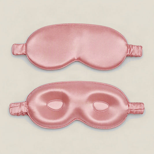 SuuSilk 19 Momme 3D embroidered mulberry silk sleep eye mask in light cream color displayed against a neutral background.