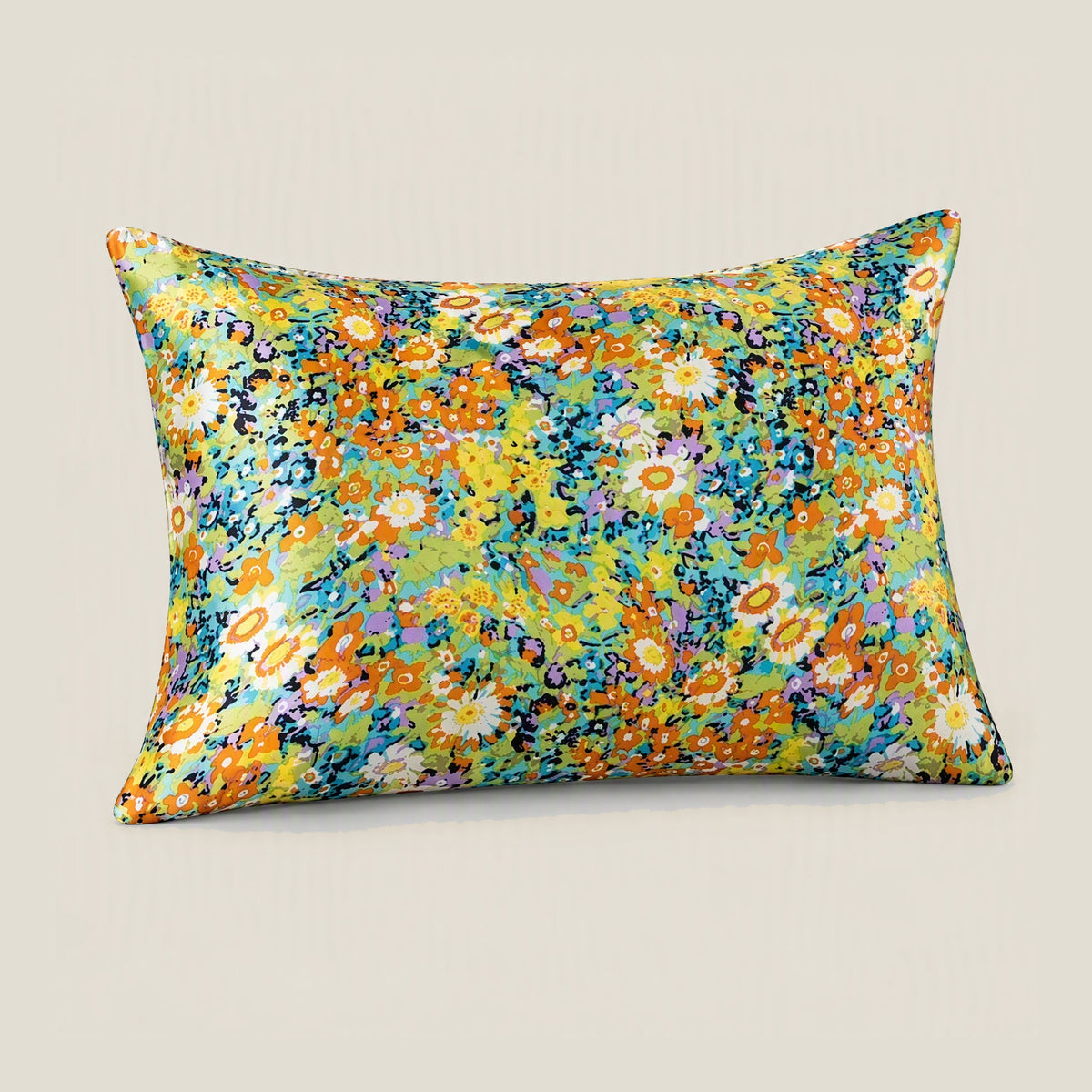Meadow Mosaic printed mulberry silk pillowcase