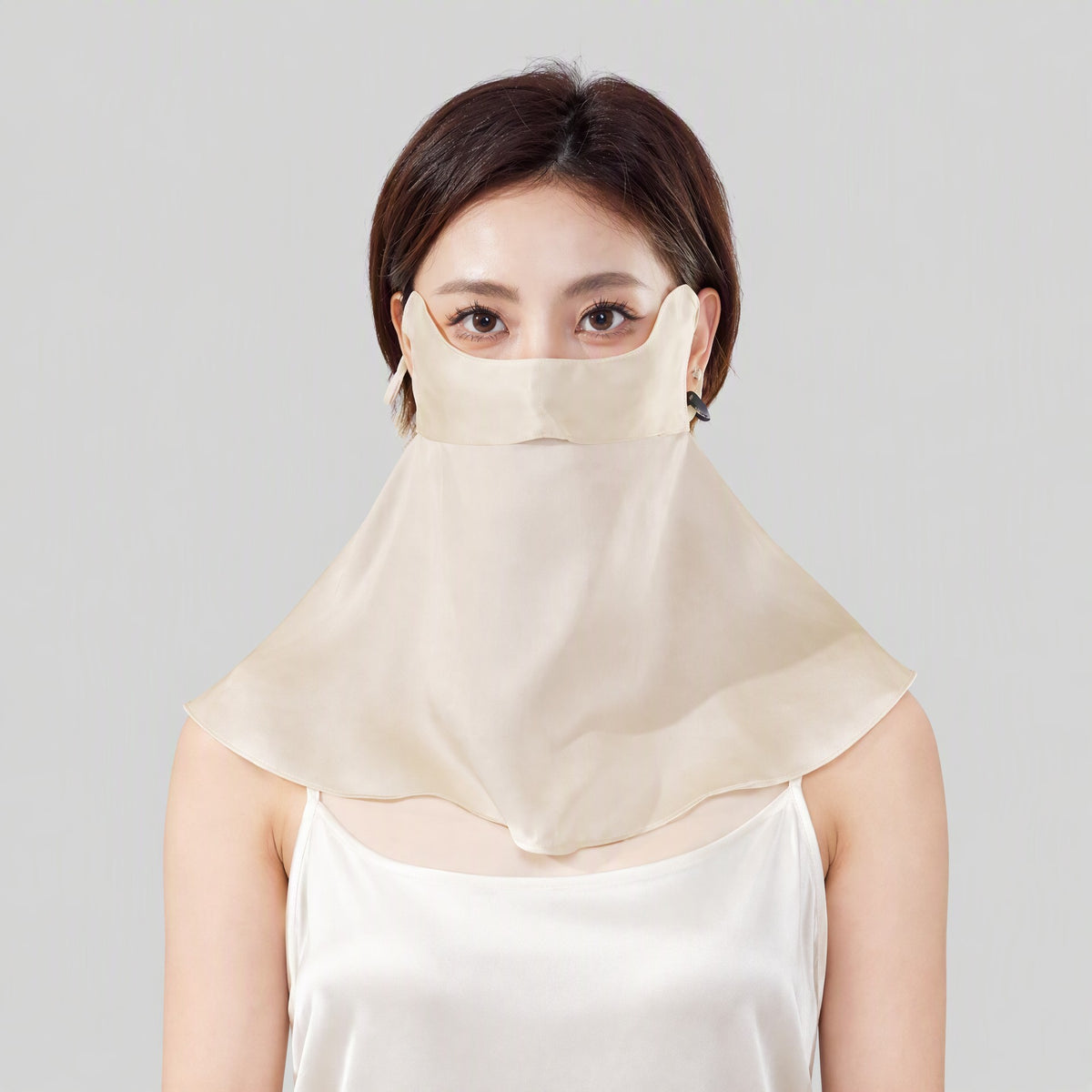 Mulberry Silk Eye-Protecting Sun Mask with Neck Drape