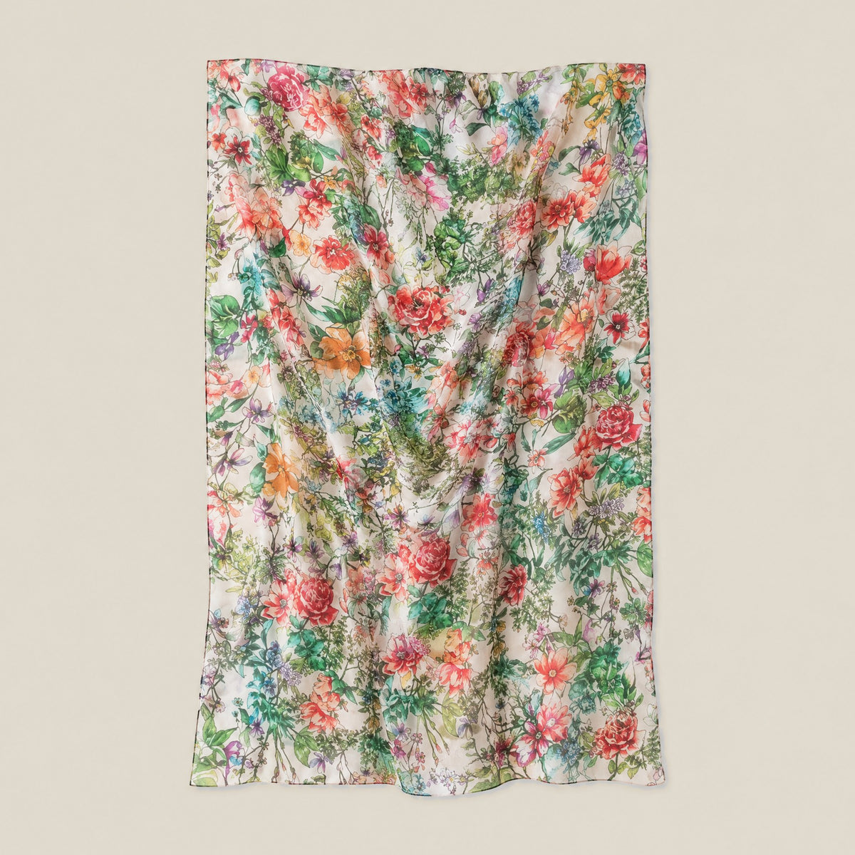 Spring Small Floral mulberry silk scarf