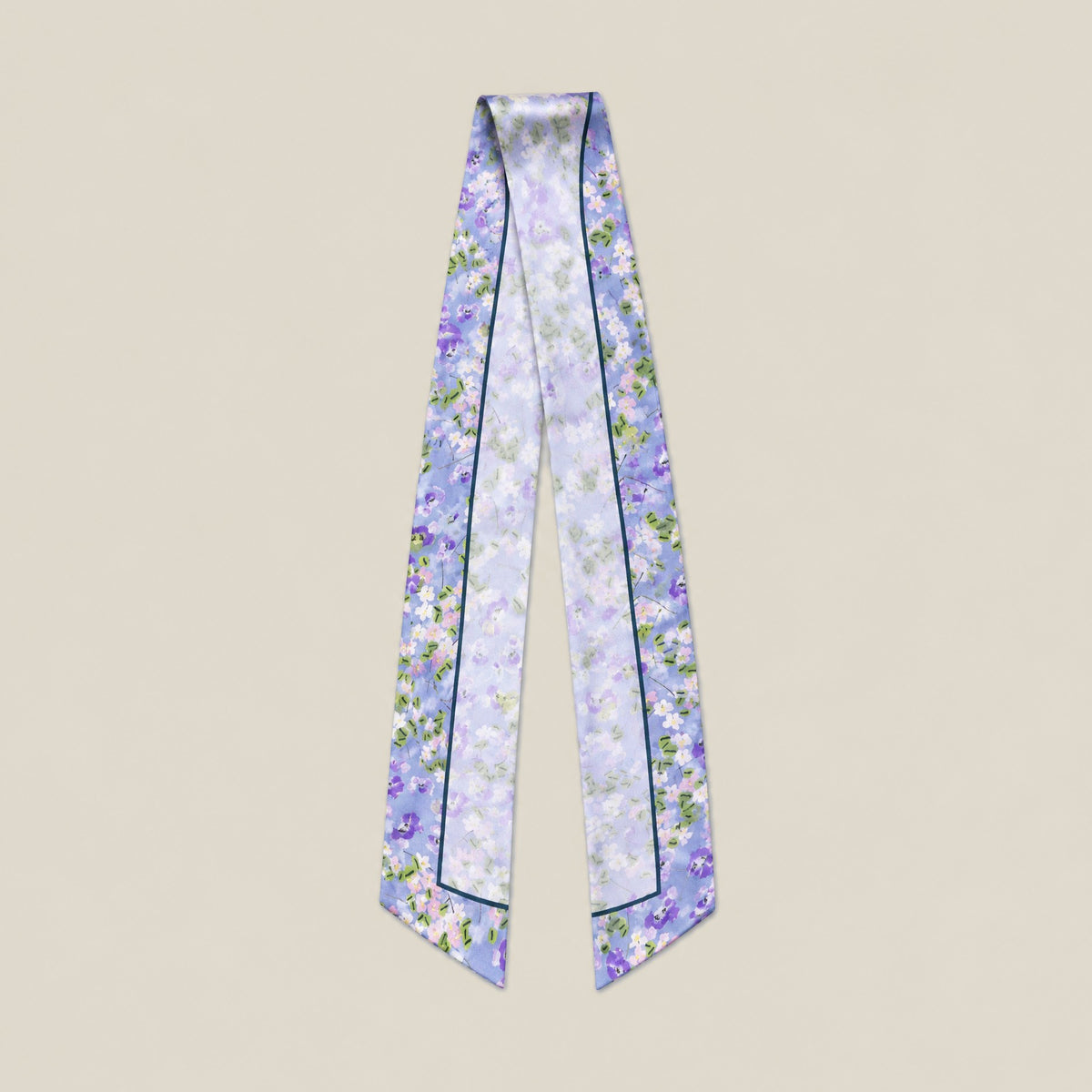 Spring Field Song slim mulberry silk scarf