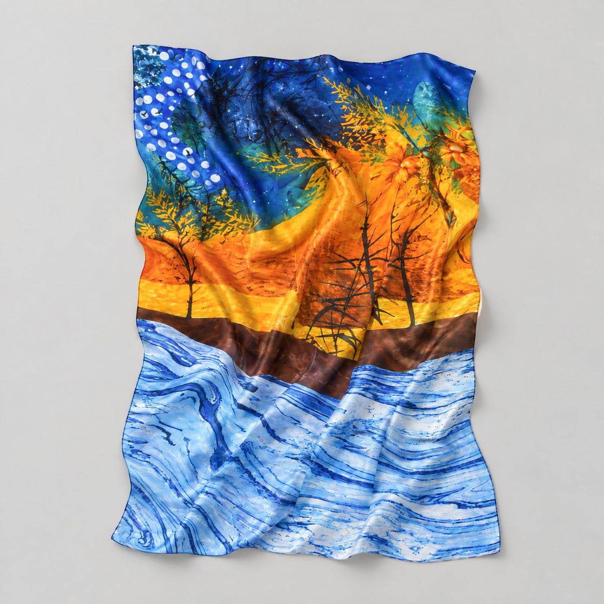Forest Jacquard Mulberry Silk Scarf – 43 x 75 in