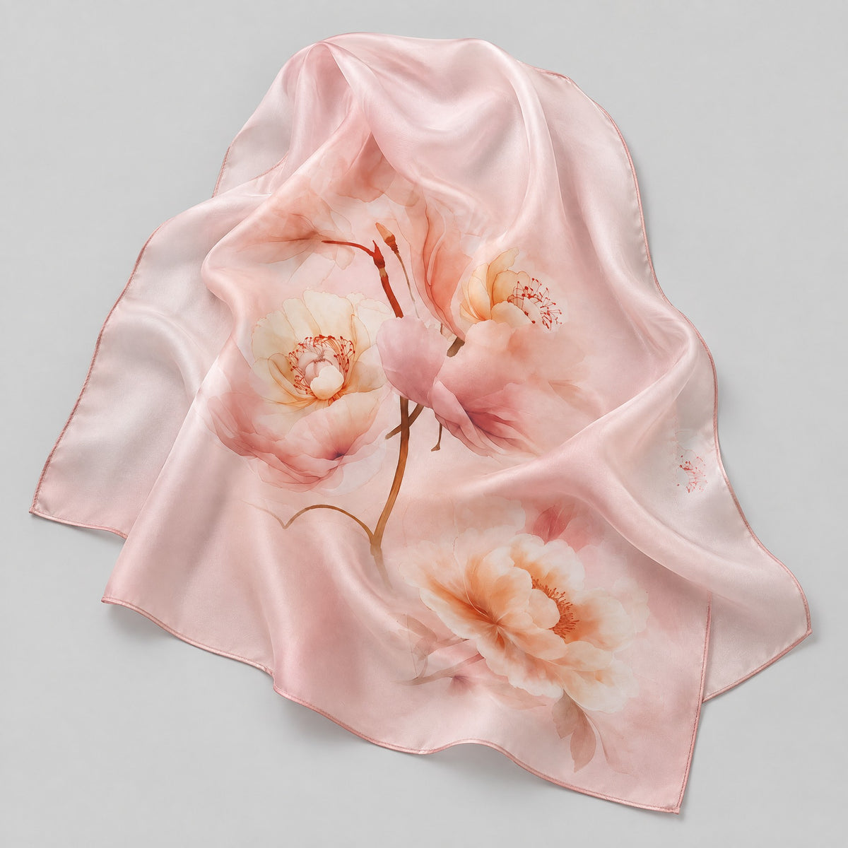 Floral Dream Mulberry Silk Long Scarf – 22 x 68 in
