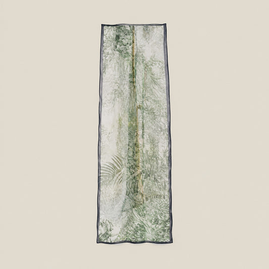 Garden Trail mulberry silk long scarf