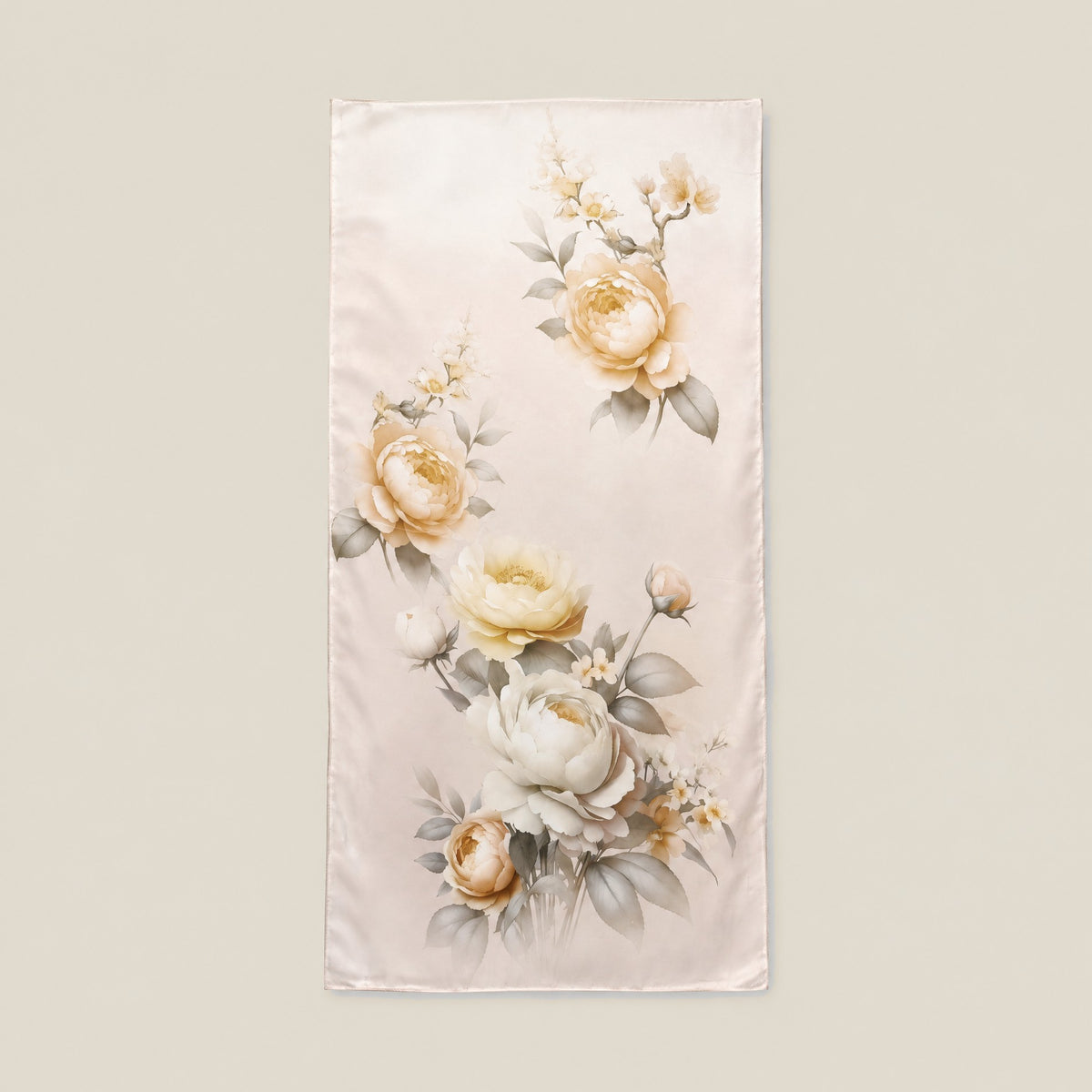 Red brocade mulberry silk scarf