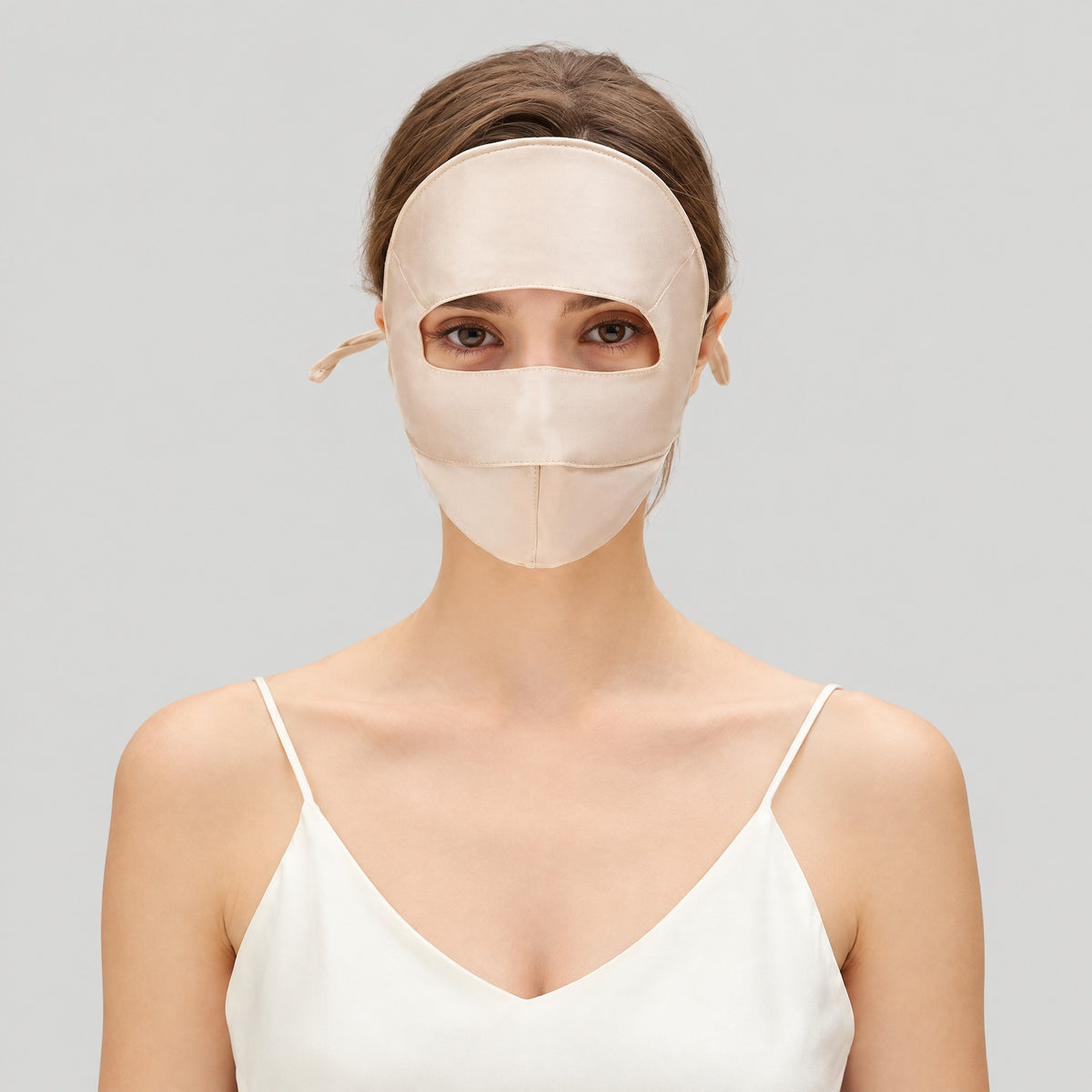 Double-Layer Mulberry Silk Full-Face Sun Hood