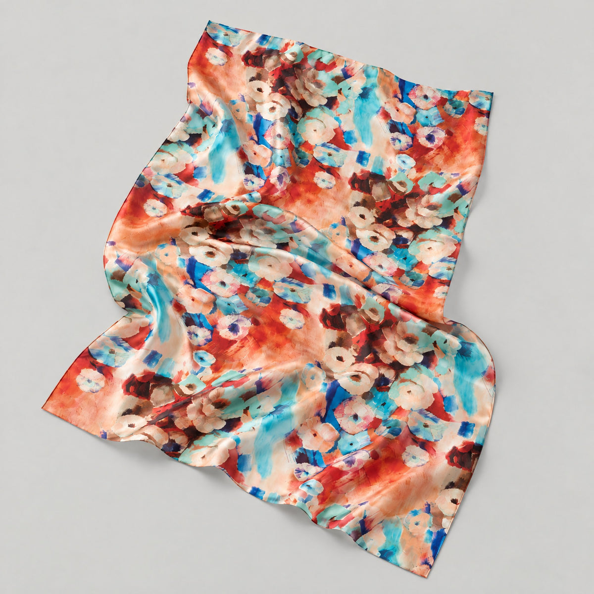 Watercolor Floral Mulberry Silk Oversized Scarf – 69 x 43 in