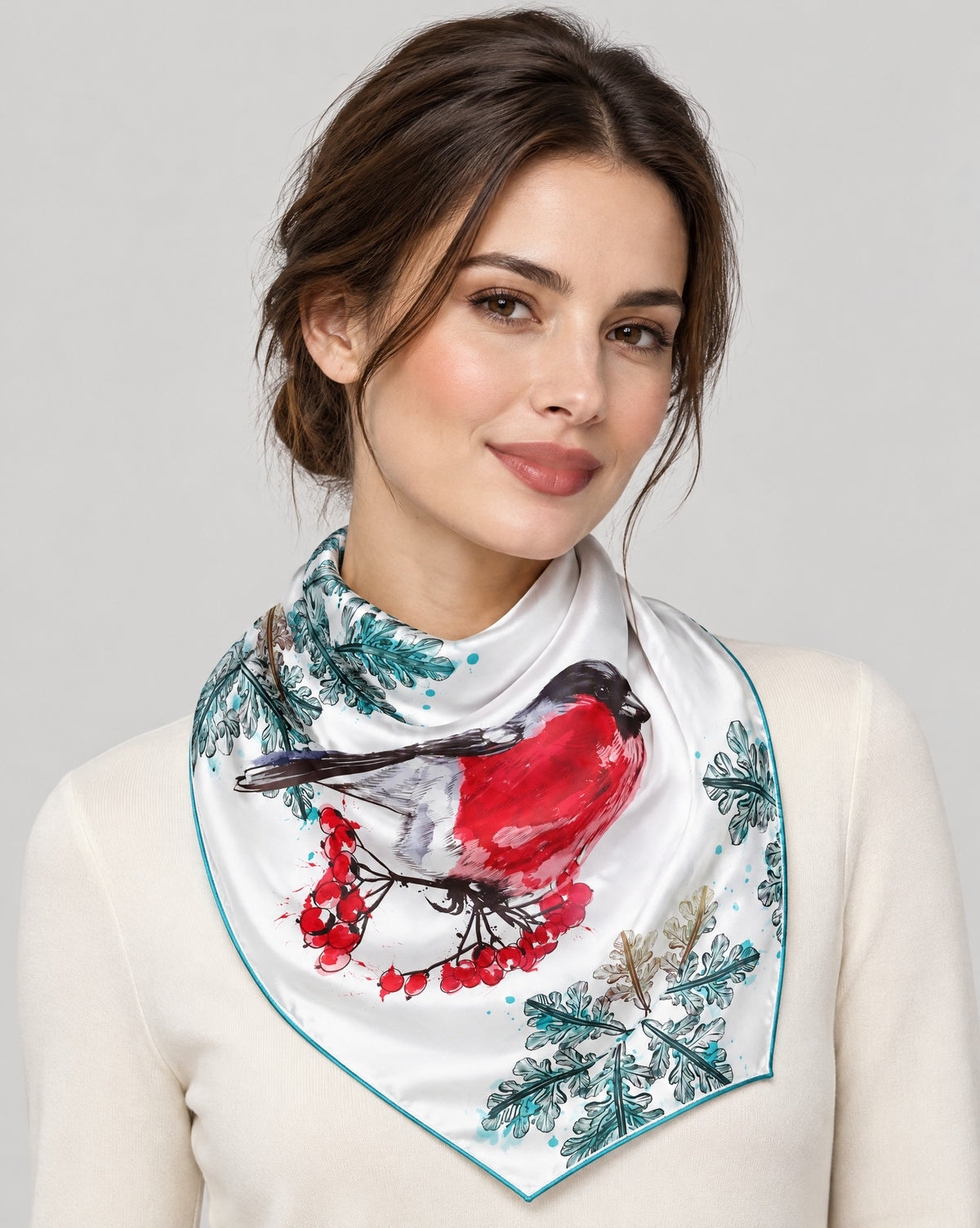 Orioles & Swallows Mulberry Silk Square Scarf – 43 x 43 in
