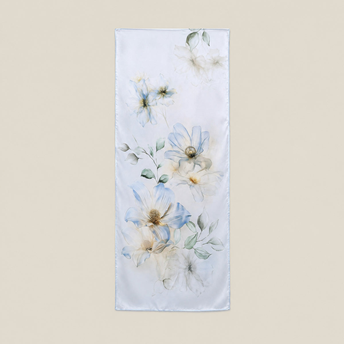 Blue Morning Dew mulberry silk scarf