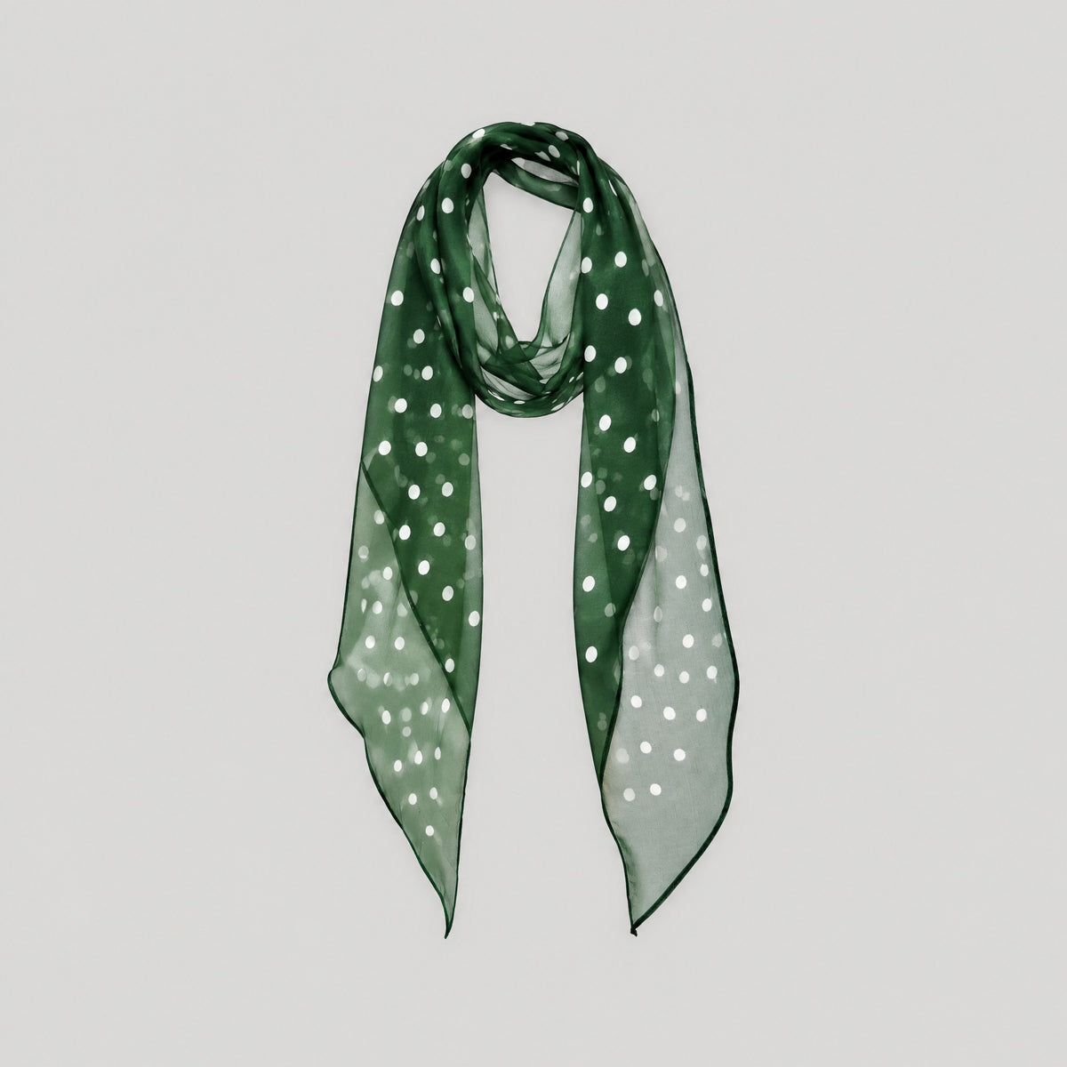 Mini Dot Mulberry Silk Long Scarf – 13 x 63 in