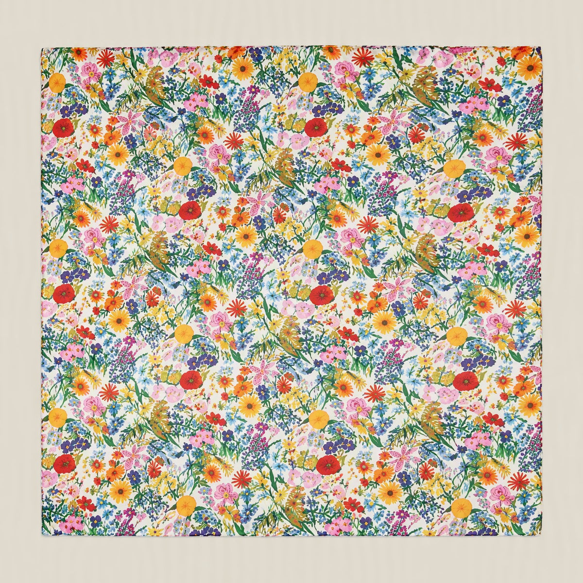 Fresh Florals mulberry silk square scarf