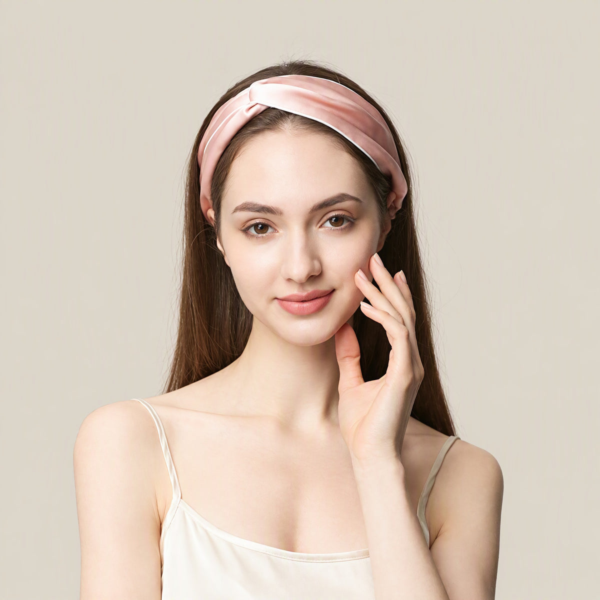 19 Momme Mulberry Silk Headband – Twisted Knot Wide Hairband